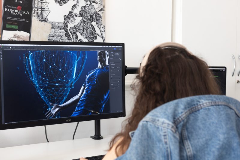 Designer working on Graphic Design Project