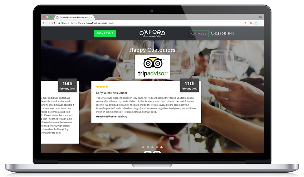 oxford brasserie restaurant website laptop